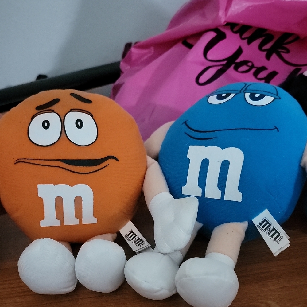 M&M'S Vibrant Orange and Blue Plush Pair